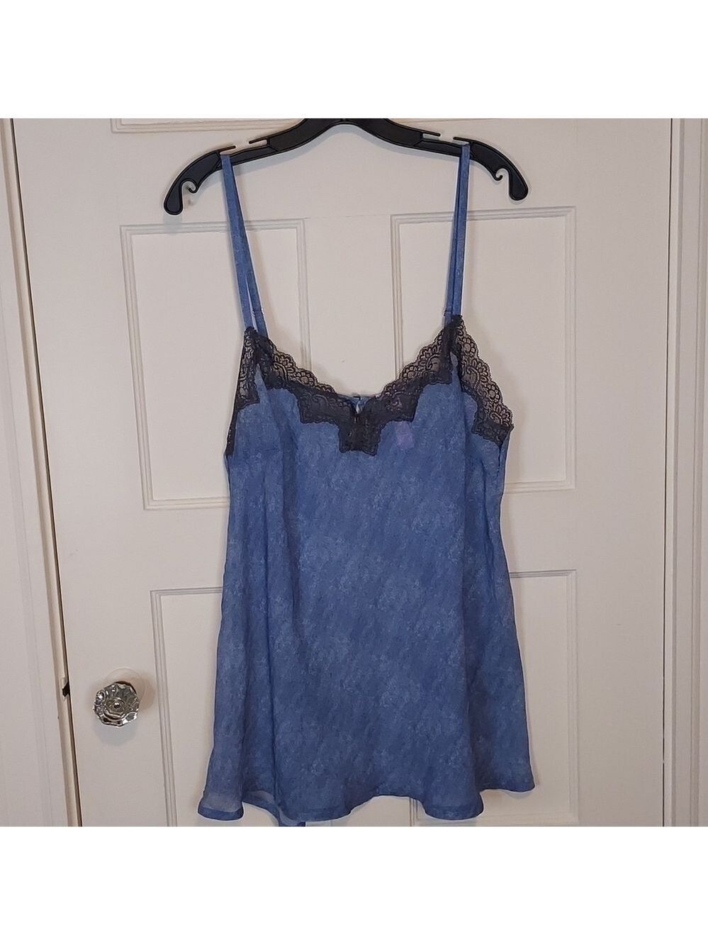 Savage X Fenty Denim Print Lace Trim Chemise Size 1x